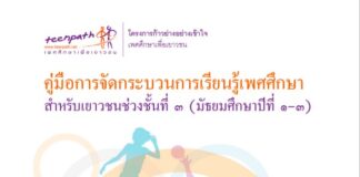คู่มือการจัดกระบวนการเรียนรู้เพศศึกษา สำหรับเยาวชนช่วงชั้นที่ ๓ (มัธยมศึกษาปีที่ ๑-๓)